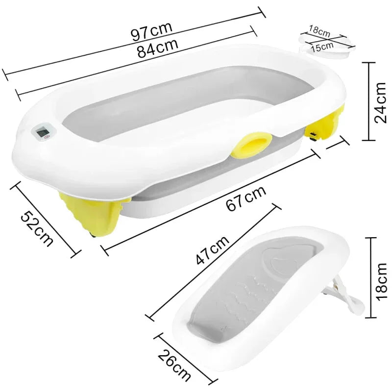 Baignoire Bébé Pliable Thermomètre jaune