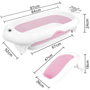 Baignoire Bébé Pliable Thermomètre rose